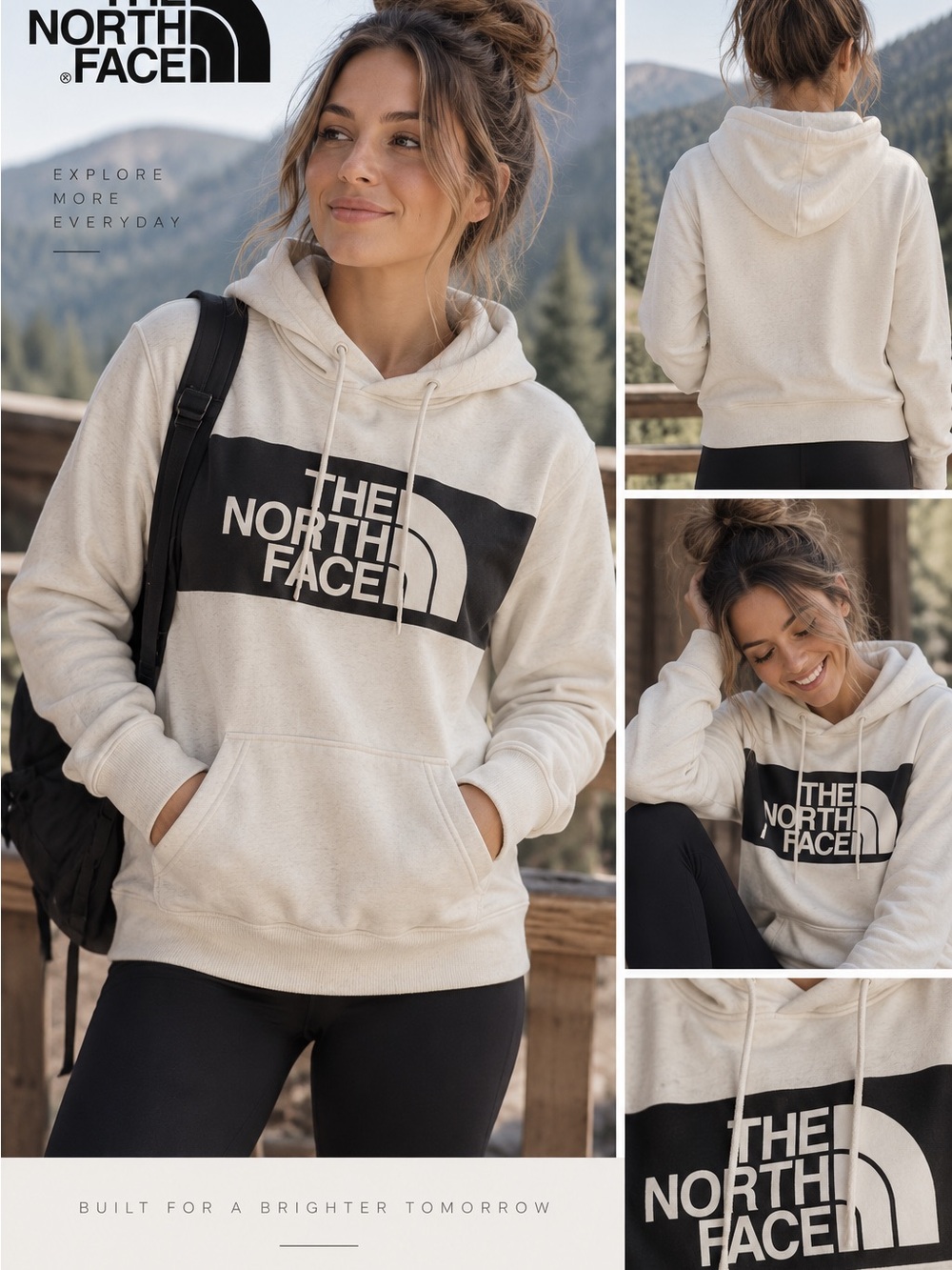 The North Face Women's Cream Logo Hoodie size large